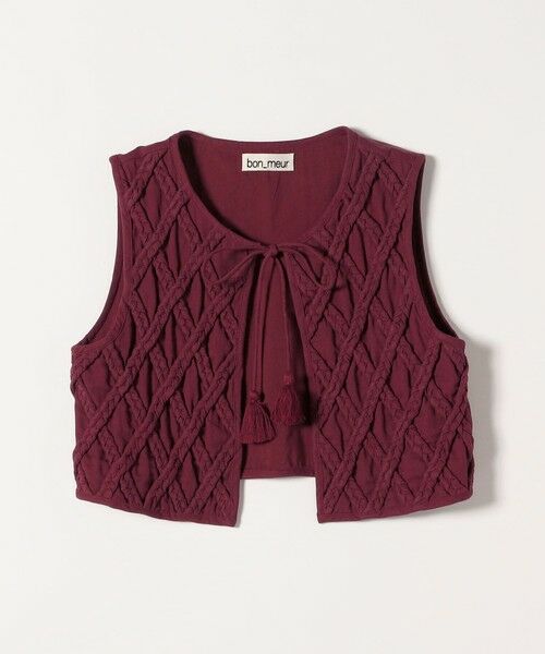 SHIPS / シップス ベスト | bon_meur:〈手洗い可能〉ロープ編み コットン コンパクト フリンジ ベスト | 詳細15