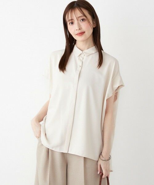 SHIPS / シップス シャツ・ブラウス | SHIPS Colors:〈洗濯機可能〉パールモチーフボタン タックスリーブ オーバー シャツ | 詳細5