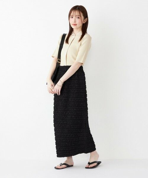 SHIPS / シップス ロング・マキシ丈スカート | SHIPS Colors:〈手洗い可能〉フクレジャカード タイトスカート | 詳細27