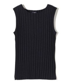 SHIPS / シップス ニット・セーター | SHIPS Colors:〈洗濯機可能〉ラメ リブ ノースリーブ トップス