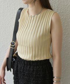 SHIPS / シップス ニット・セーター | SHIPS Colors:〈洗濯機可能〉ラメ リブ ノースリーブ トップス