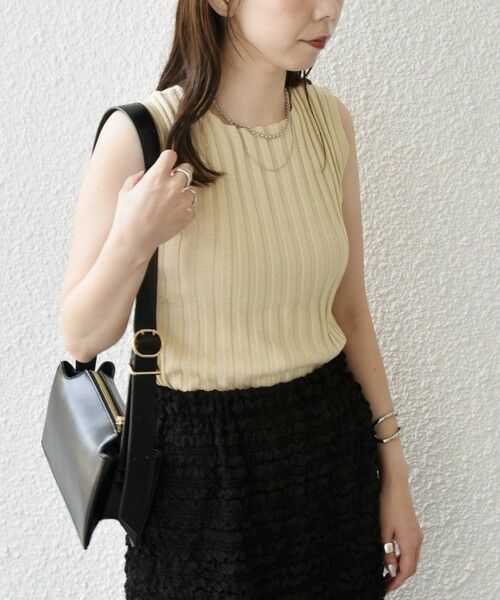 SHIPS / シップス ニット・セーター | SHIPS Colors:〈洗濯機可能〉ラメ リブ ノースリーブ トップス | 詳細10