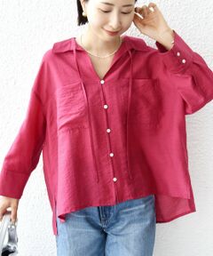 SHIPS / シップス シャツ・ブラウス | 〈手洗い可能〉シアー シルク混 オープンカラー シャツ