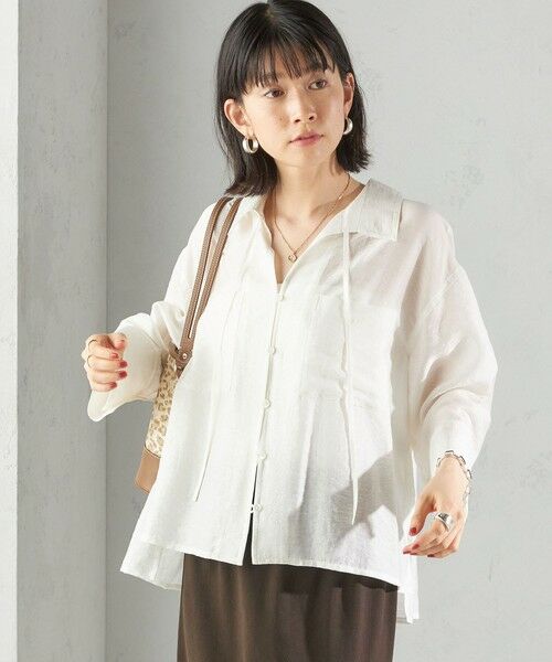 極美品✨定価１.６万❤️　イエロー　シップス　手洗い可　MANTECOシャツ◇ セール】 〈手洗い可能〉MANTECO カラー ストライプ オーバー