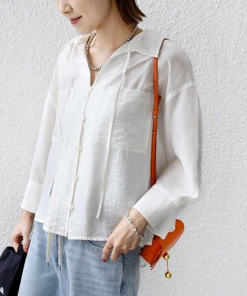 SHIPS / シップス シャツ・ブラウス | 〈手洗い可能〉シアー シルク混 オープンカラー シャツ | 詳細18