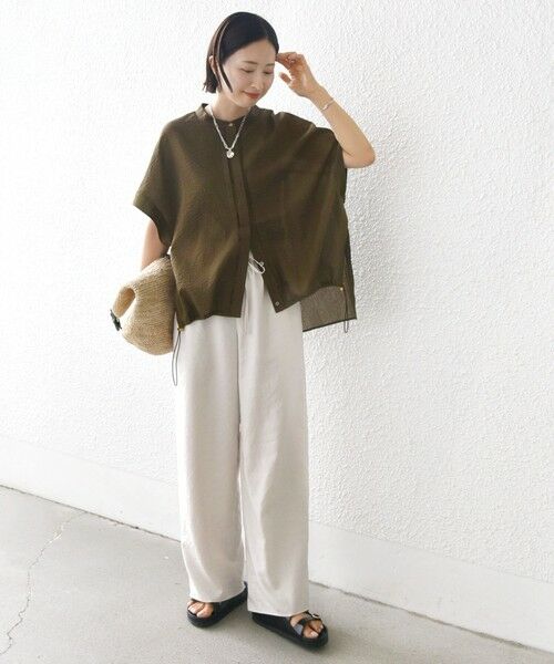 SHIPS / シップス シャツ・ブラウス | 〈手洗い可能〉サッカー 裾 ドロスト ドルマン ブラウス 2 | 詳細29