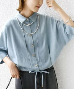 SHIPS / シップス シャツ・ブラウス | 【WEB限定】〈手洗い可能〉デニム ライク タック 裾 ドロスト 羽織 シャツ