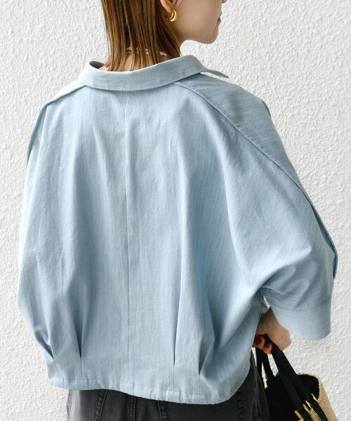 SHIPS / シップス シャツ・ブラウス | 【WEB限定】〈手洗い可能〉デニム ライク タック 裾 ドロスト 羽織 シャツ | 詳細16