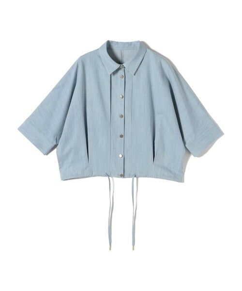 SHIPS / シップス シャツ・ブラウス | 【WEB限定】〈手洗い可能〉デニム ライク タック 裾 ドロスト 羽織 シャツ | 詳細21