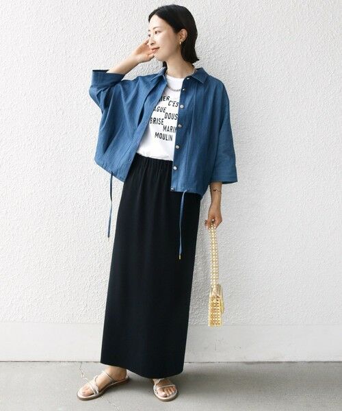 SHIPS / シップス シャツ・ブラウス | 【WEB限定】〈手洗い可能〉デニム ライク タック 裾 ドロスト 羽織 シャツ | 詳細25