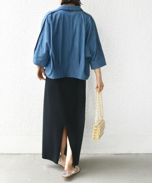 SHIPS / シップス シャツ・ブラウス | 【WEB限定】〈手洗い可能〉デニム ライク タック 裾 ドロスト 羽織 シャツ | 詳細27