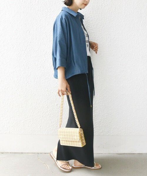 SHIPS / シップス シャツ・ブラウス | 【WEB限定】〈手洗い可能〉デニム ライク タック 裾 ドロスト 羽織 シャツ | 詳細28