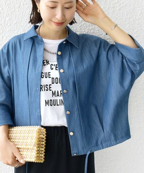 超美品です(^.^)今年48400円で買いましたTシャツデニムに羽織ってお洒落！ tシャツ レディース パーカートップス Uネック ミドル丈 半袖