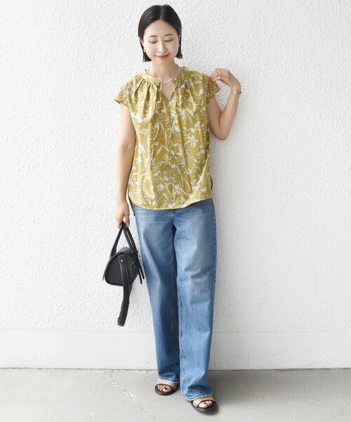 SHIPS / シップス シャツ・ブラウス | 〈手洗い可能〉綿 ローン ボタニカル プリント フレンチ スリーブ ブラウス | 詳細1