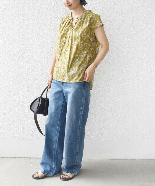 SHIPS / シップス シャツ・ブラウス | 〈手洗い可能〉綿 ローン ボタニカル プリント フレンチ スリーブ ブラウス | 詳細2