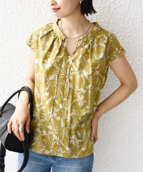 SHIPS / シップス シャツ・ブラウス | 〈手洗い可能〉綿 ローン ボタニカル プリント フレンチ スリーブ ブラウス | 詳細5