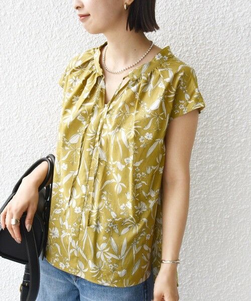 SHIPS / シップス シャツ・ブラウス | 〈手洗い可能〉綿 ローン ボタニカル プリント フレンチ スリーブ ブラウス | 詳細6