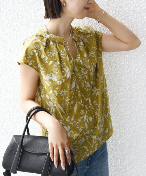 SHIPS / シップス シャツ・ブラウス | 〈手洗い可能〉綿 ローン ボタニカル プリント フレンチ スリーブ ブラウス | 詳細8