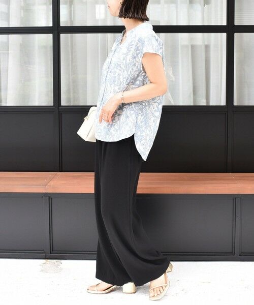 SHIPS / シップス シャツ・ブラウス | 〈手洗い可能〉綿 ローン ボタニカル プリント フレンチ スリーブ ブラウス | 詳細22