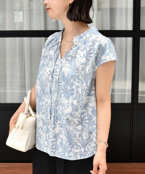 SHIPS / シップス シャツ・ブラウス | 〈手洗い可能〉綿 ローン ボタニカル プリント フレンチ スリーブ ブラウス | 詳細26