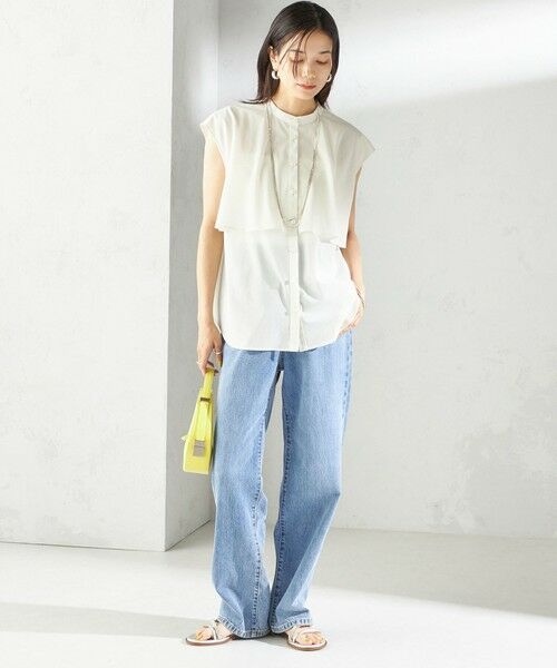 SHIPS / シップス シャツ・ブラウス | 〈手洗い可能〉シアー トリコット フレア ヨーク ノースリーブ ブラウス | 詳細1