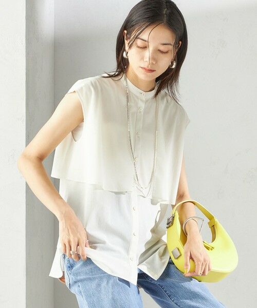 SHIPS / シップス シャツ・ブラウス | 〈手洗い可能〉シアー トリコット フレア ヨーク ノースリーブ ブラウス | 詳細14