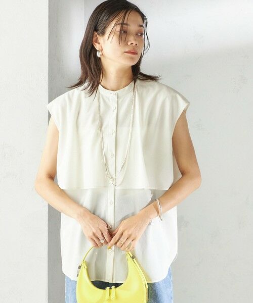 SHIPS / シップス シャツ・ブラウス | 〈手洗い可能〉シアー トリコット フレア ヨーク ノースリーブ ブラウス | 詳細7