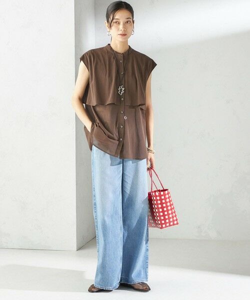 SHIPS / シップス シャツ・ブラウス | 〈手洗い可能〉シアー トリコット フレア ヨーク ノースリーブ ブラウス | 詳細18