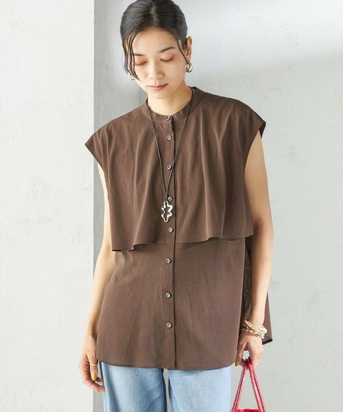 SHIPS / シップス シャツ・ブラウス | 〈手洗い可能〉シアー トリコット フレア ヨーク ノースリーブ ブラウス | 詳細20