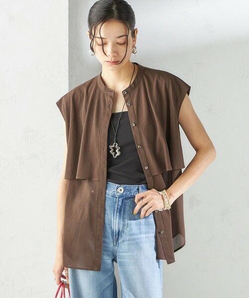 SHIPS / シップス シャツ・ブラウス | 〈手洗い可能〉シアー トリコット フレア ヨーク ノースリーブ ブラウス | 詳細29