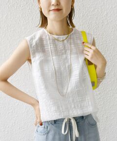 SHIPS / シップス シャツ・ブラウス | 〈手洗い可能〉シアー チェック ジャカード ノースリーブ ブラウス