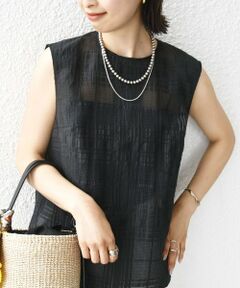 SHIPS / シップス シャツ・ブラウス | 〈手洗い可能〉シアー チェック ジャカード ノースリーブ ブラウス