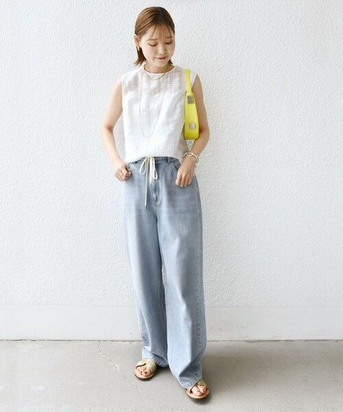 SHIPS / シップス シャツ・ブラウス | 〈手洗い可能〉シアー チェック ジャカード ノースリーブ ブラウス | 詳細1