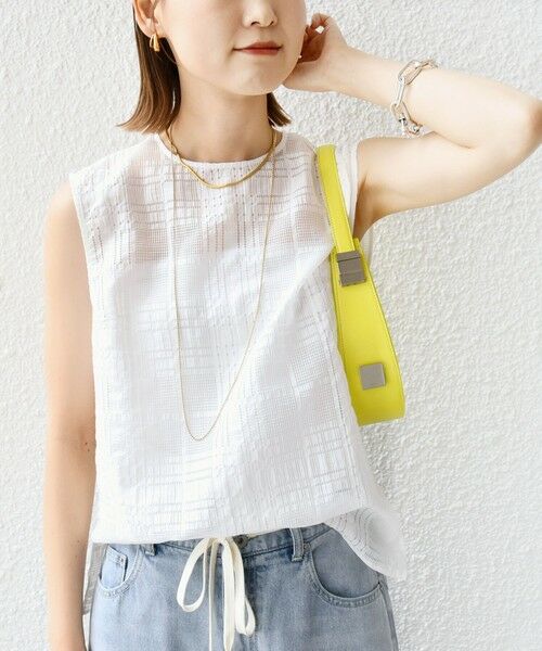 SHIPS / シップス シャツ・ブラウス | 〈手洗い可能〉シアー チェック ジャカード ノースリーブ ブラウス | 詳細10