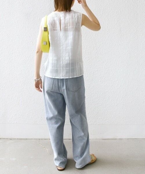 SHIPS / シップス シャツ・ブラウス | 〈手洗い可能〉シアー チェック ジャカード ノースリーブ ブラウス | 詳細3