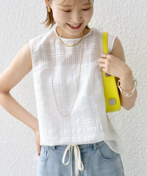 SHIPS / シップス シャツ・ブラウス | 〈手洗い可能〉シアー チェック ジャカード ノースリーブ ブラウス | 詳細5