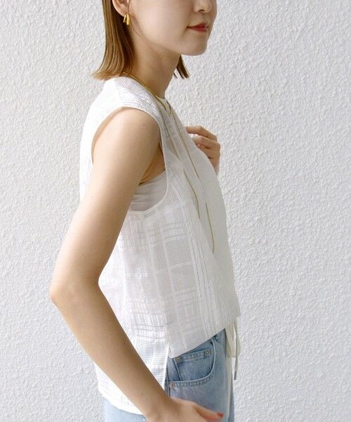 SHIPS / シップス シャツ・ブラウス | 〈手洗い可能〉シアー チェック ジャカード ノースリーブ ブラウス | 詳細9