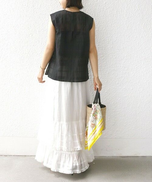 SHIPS / シップス シャツ・ブラウス | 〈手洗い可能〉シアー チェック ジャカード ノースリーブ ブラウス | 詳細15