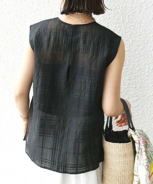 SHIPS / シップス シャツ・ブラウス | 〈手洗い可能〉シアー チェック ジャカード ノースリーブ ブラウス | 詳細19