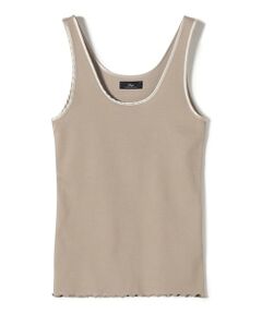 SHIPS / シップス タンクトップ | SHIPS Primary Navy Label:サテン パイピング リブ タンクトップ