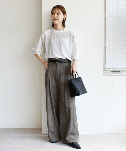 SHIPS / シップス Tシャツ | 〈手洗い可能〉シアー トリコット ポリエステル ベロア 五分袖 ワイド TEE | 詳細11