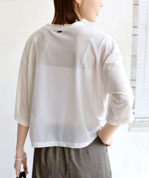 SHIPS / シップス Tシャツ | 〈手洗い可能〉シアー トリコット ポリエステル ベロア 五分袖 ワイド TEE | 詳細14
