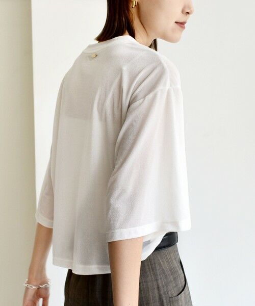 SHIPS / シップス Tシャツ | 〈手洗い可能〉シアー トリコット ポリエステル ベロア 五分袖 ワイド TEE | 詳細15