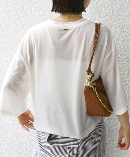 SHIPS / シップス Tシャツ | 〈手洗い可能〉シアー トリコット ポリエステル ベロア 五分袖 ワイド TEE | 詳細7