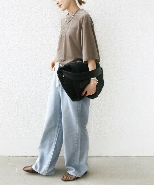 SHIPS / シップス Tシャツ | 〈手洗い可能〉シアー トリコット ポリエステル ベロア 五分袖 ワイド TEE | 詳細20