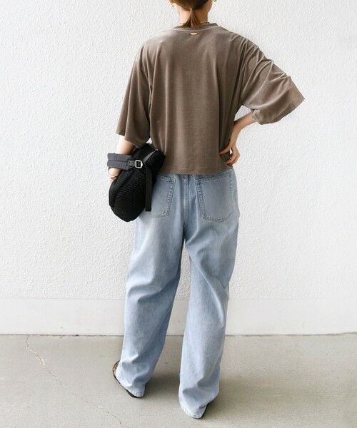 SHIPS / シップス Tシャツ | 〈手洗い可能〉シアー トリコット ポリエステル ベロア 五分袖 ワイド TEE | 詳細21