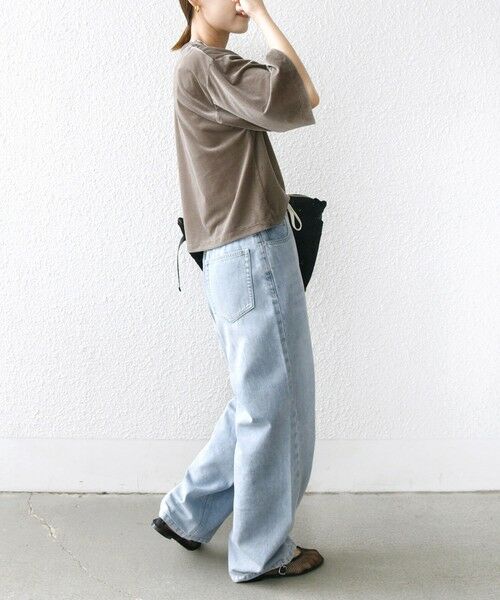 SHIPS / シップス Tシャツ | 〈手洗い可能〉シアー トリコット ポリエステル ベロア 五分袖 ワイド TEE | 詳細22