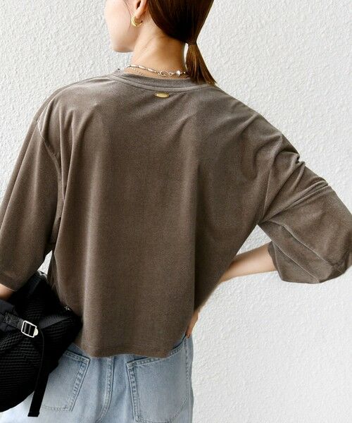 SHIPS / シップス Tシャツ | 〈手洗い可能〉シアー トリコット ポリエステル ベロア 五分袖 ワイド TEE | 詳細27