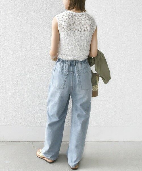 SHIPS / シップス カットソー | 〈手洗い可能〉ラッセル レース ノースリーブ | 詳細3