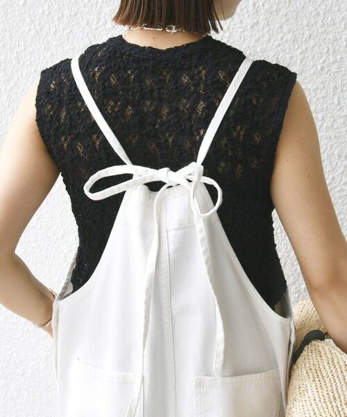 SHIPS / シップス カットソー | 〈手洗い可能〉ラッセル レース ノースリーブ | 詳細17